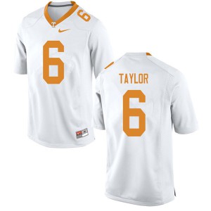 Men Alontae Taylor White Tennessee Volunteers #6 Official Jerseys