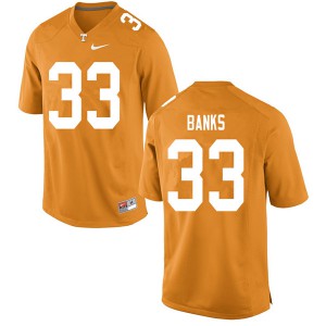 Men Jeremy Banks Orange Tennessee #33 NCAA Jerseys