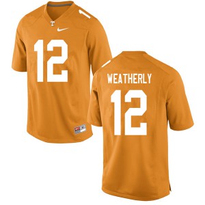 Men's Zack Weatherly Orange UT #12 Stitch Jerseys
