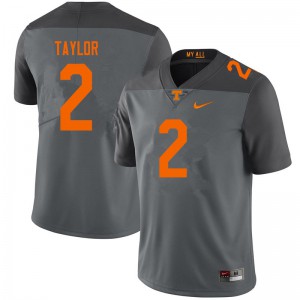 Men Alontae Taylor Gray Tennessee #2 Embroidery Jerseys