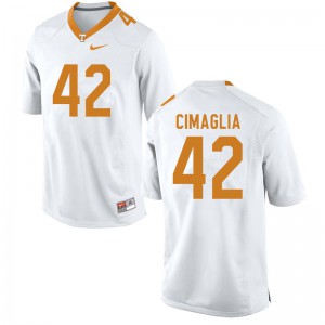 Mens Brent Cimaglia White Tennessee Volunteers #42 Official Jersey