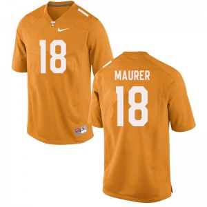 Men's Brian Maurer Orange Tennessee Vols #18 Embroidery Jerseys
