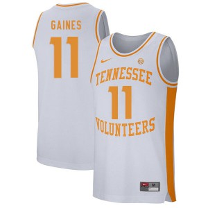 Men's Davonte Gaines White Tennessee Volunteers #11 Official Jerseys
