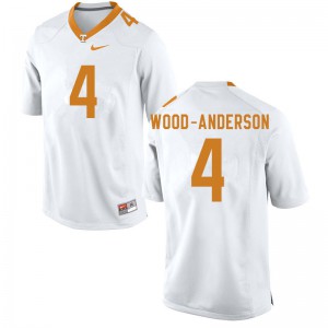 Mens Dominick Wood-Anderson White Tennessee #4 Stitch Jerseys