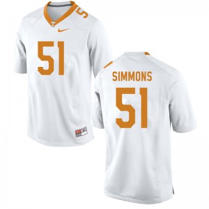 Mens Elijah Simmons White Tennessee #51 Embroidery Jersey