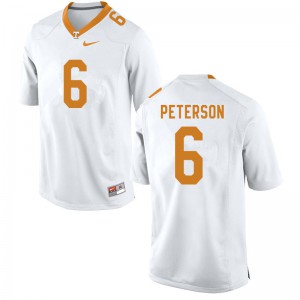 Mens J.J. Peterson White Tennessee #6 Official Jersey
