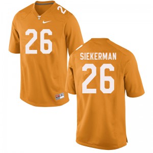 Men's JT Siekerman Orange Tennessee #26 Player Jerseys