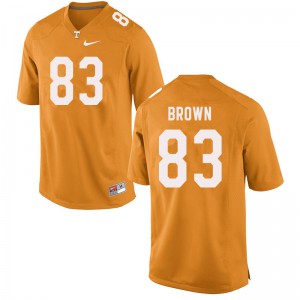 Men Sean Brown Orange UT #83 Stitch Jersey