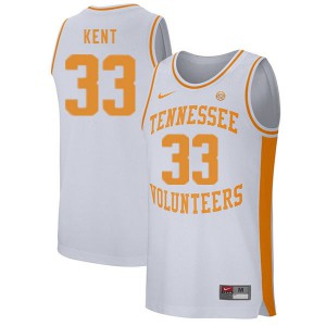 Mens Zach Kent White Tennessee Volunteers #33 Stitched Jersey