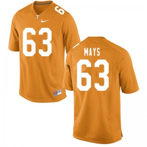 Men Cooper Mays Orange Tennessee #63 Stitch Jersey