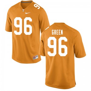 Mens Isaac Green Orange Tennessee Vols #96 Embroidery Jersey