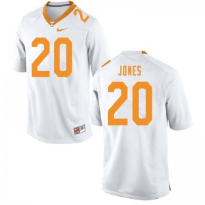 Men Miles Jones White Tennessee #20 University Jerseys