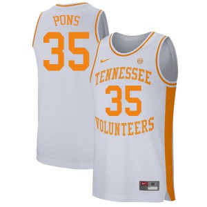 Men's Yves Pons White Tennessee Vols #35 Player Jerseys
