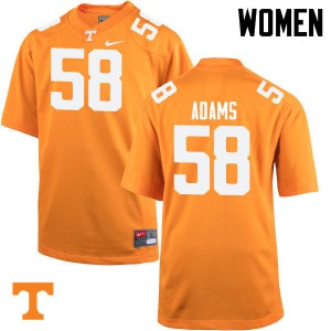 Women's Aaron Adams Orange Tennessee Volunteers #58 Official Jersey