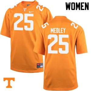 Women's Aaron Medley Orange Tennessee Vols #25 Stitched Jersey