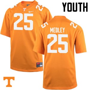 Youth Aaron Medley Orange Tennessee #25 Embroidery Jersey