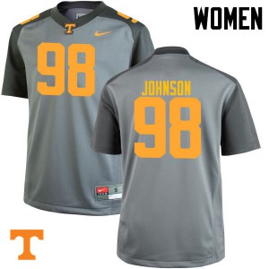 Womens Alexis Johnson Gray Tennessee Volunteers #98 Football Jerseys