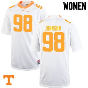 Womens Alexis Johnson White Tennessee Volunteers #98 Embroidery Jerseys