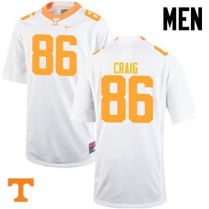 Mens Andrew Craig White Tennessee Vols #86 College Jerseys