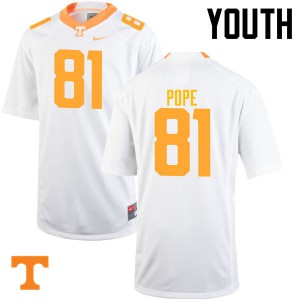 Youth Austin Pope White Vols #81 Player Jersey