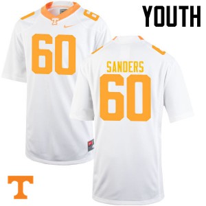 Youth Austin Sanders White Tennessee #60 College Jerseys