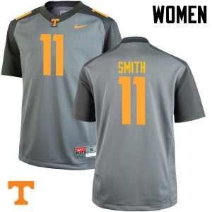 Womens Austin Smith Gray Tennessee Volunteers #11 Stitched Jersey