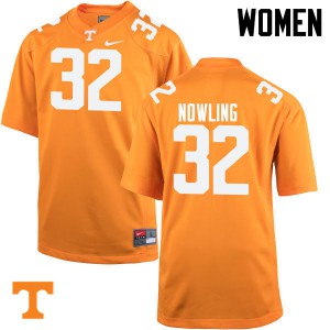 Women's Billy Nowling Orange Tennessee Vols #32 Embroidery Jerseys