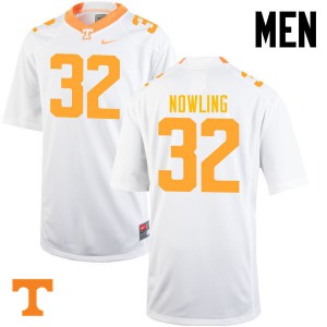 Men's Billy Nowling White Tennessee #32 Football Jerseys