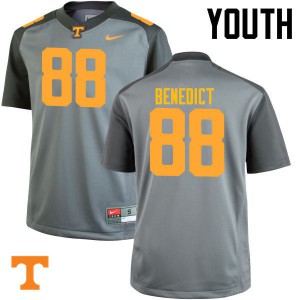 Youth Brandon Benedict Gray Tennessee #88 University Jerseys