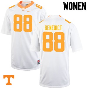 Women's Brandon Benedict White Tennessee #88 Official Jersey