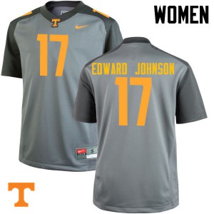 Womens Brandon Edward Johnson Gray Tennessee #17 Official Jerseys