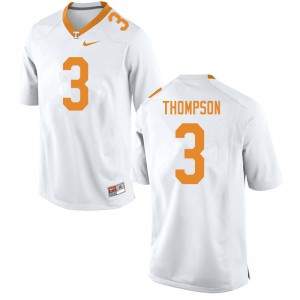 Men's Bryce Thompson White Tennessee Volunteers #3 Embroidery Jersey