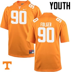 Youth Charles Folger Orange Tennessee #90 NCAA Jerseys
