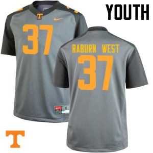 Youth Charles Raburn West Gray Tennessee Vols #37 Player Jerseys