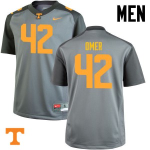 Men's Chip Omer Gray Tennessee Volunteers #42 Official Jersey