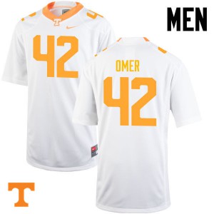 Men's Chip Omer White Tennessee Vols #42 Official Jerseys