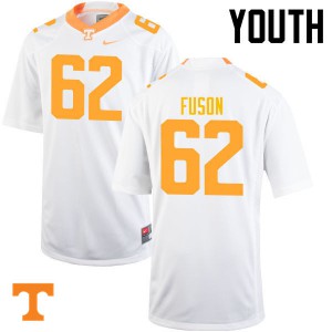 Youth Clyde Fuson White Tennessee Vols #62 NCAA Jersey