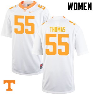 Women Coleman Thomas White Tennessee Vols #55 Stitch Jersey