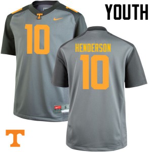 Youth D.J. Henderson Gray Tennessee Vols #10 Football Jersey