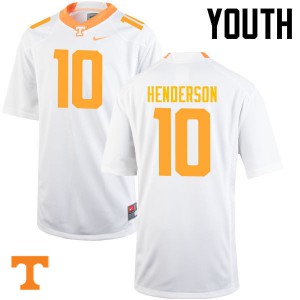 Youth D.J. Henderson White Tennessee Vols #10 Stitched Jerseys