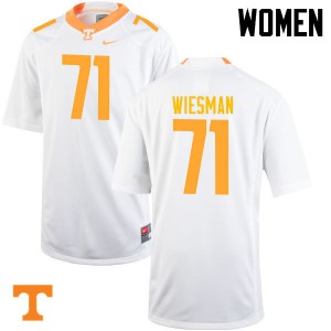 Women Dylan Wiesman White Tennessee Vols #71 University Jerseys