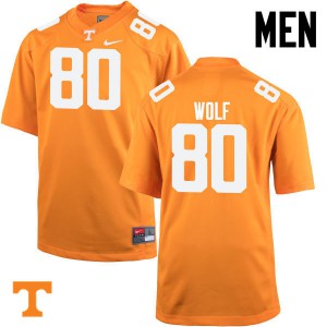 Mens Eli Wolf Orange Tennessee Vols #80 Stitched Jersey