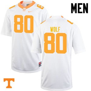 Mens Eli Wolf White Tennessee Vols #80 Official Jersey