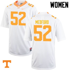 Women Elijah Medford White Tennessee Volunteers #52 Official Jerseys