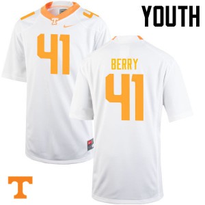Youth Elliott Berry White Tennessee #41 Official Jerseys