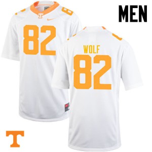 Mens Ethan Wolf White Tennessee Vols #82 Stitch Jersey