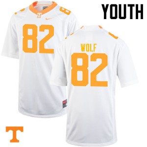 Youth Ethan Wolf White Tennessee Volunteers #82 University Jerseys
