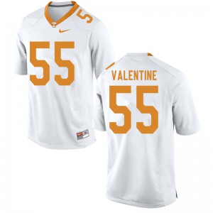 Men's Eunique Valentine White Tennessee Volunteers #55 Player Jerseys