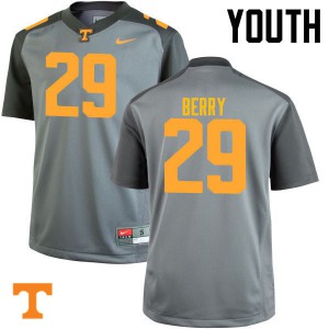 Youth Evan Berry Gray UT #29 Stitched Jersey
