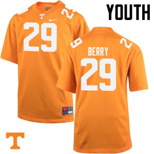 Youth Evan Berry Orange Tennessee Vols #29 College Jerseys